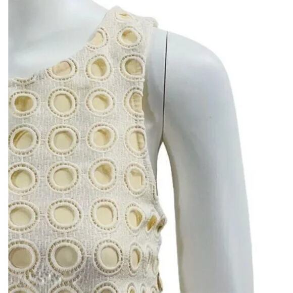 Ann Taylor Size XS Eyelet Layered Top Ivory - Picture 5 of 7